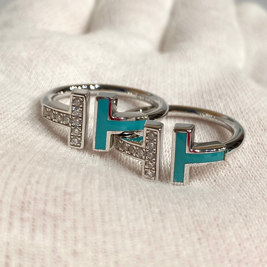 [Clover Jewelry] WIRE TURQUOISE DIAMOND RING SILVER