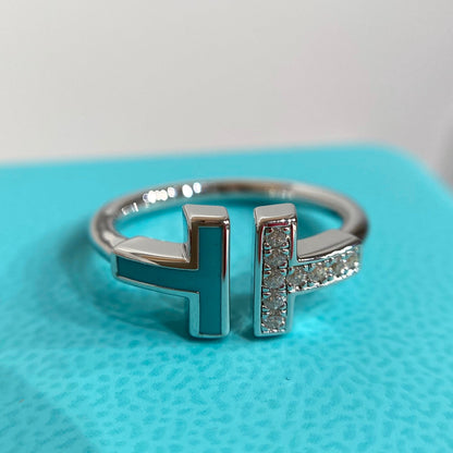 [Clover Jewelry] WIRE TURQUOISE DIAMOND RING SILVER