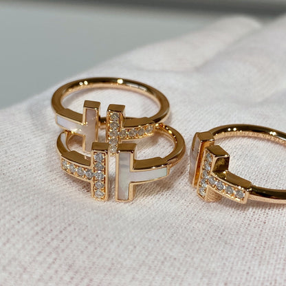 [Clover Jewelry]T WIRE MOP DIAMOND RING PINK GOLD