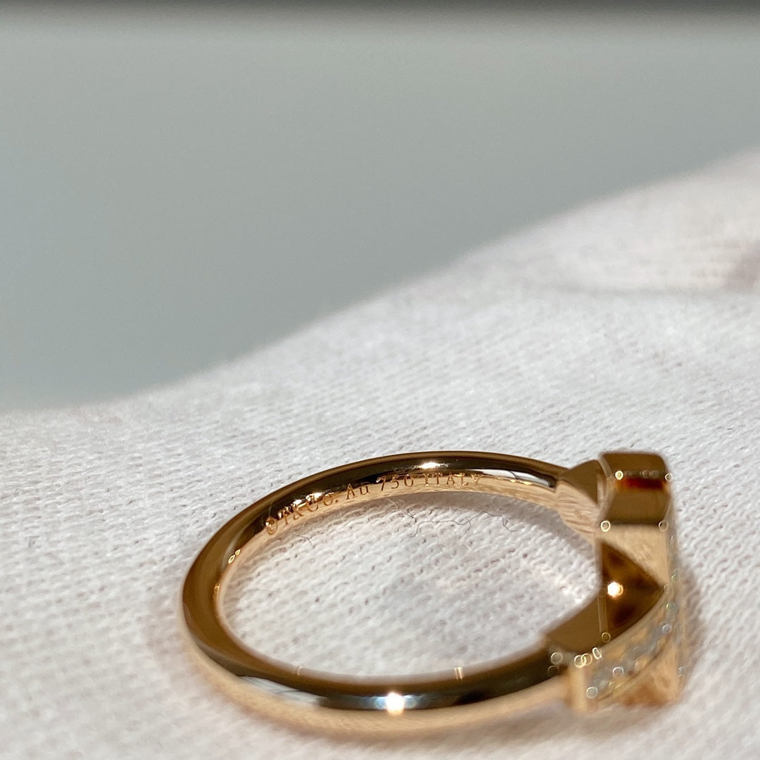 [Clover Jewelry]T WIRE MOP DIAMOND RING PINK GOLD