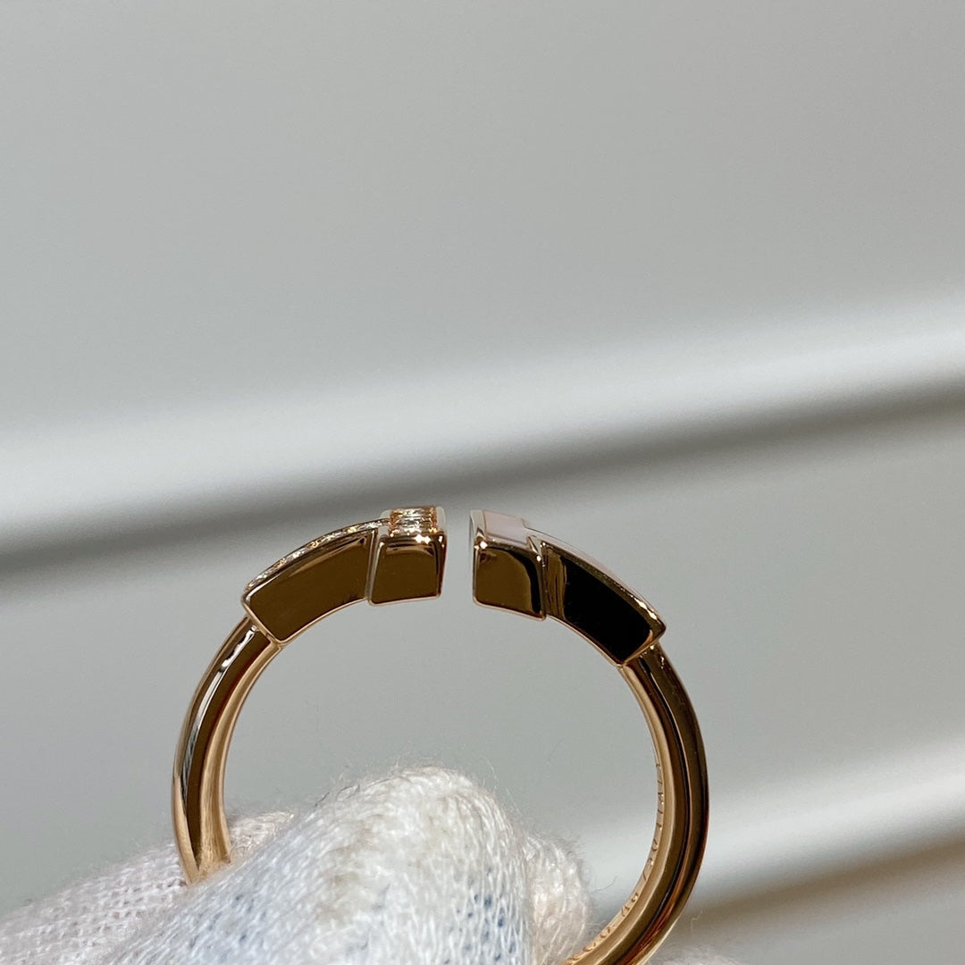 [Clover Jewelry]T WIRE MOP DIAMOND RING PINK GOLD