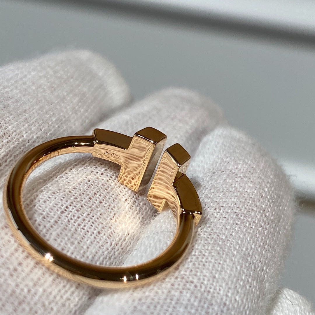 [Clover Jewelry]T WIRE MOP DIAMOND RING PINK GOLD