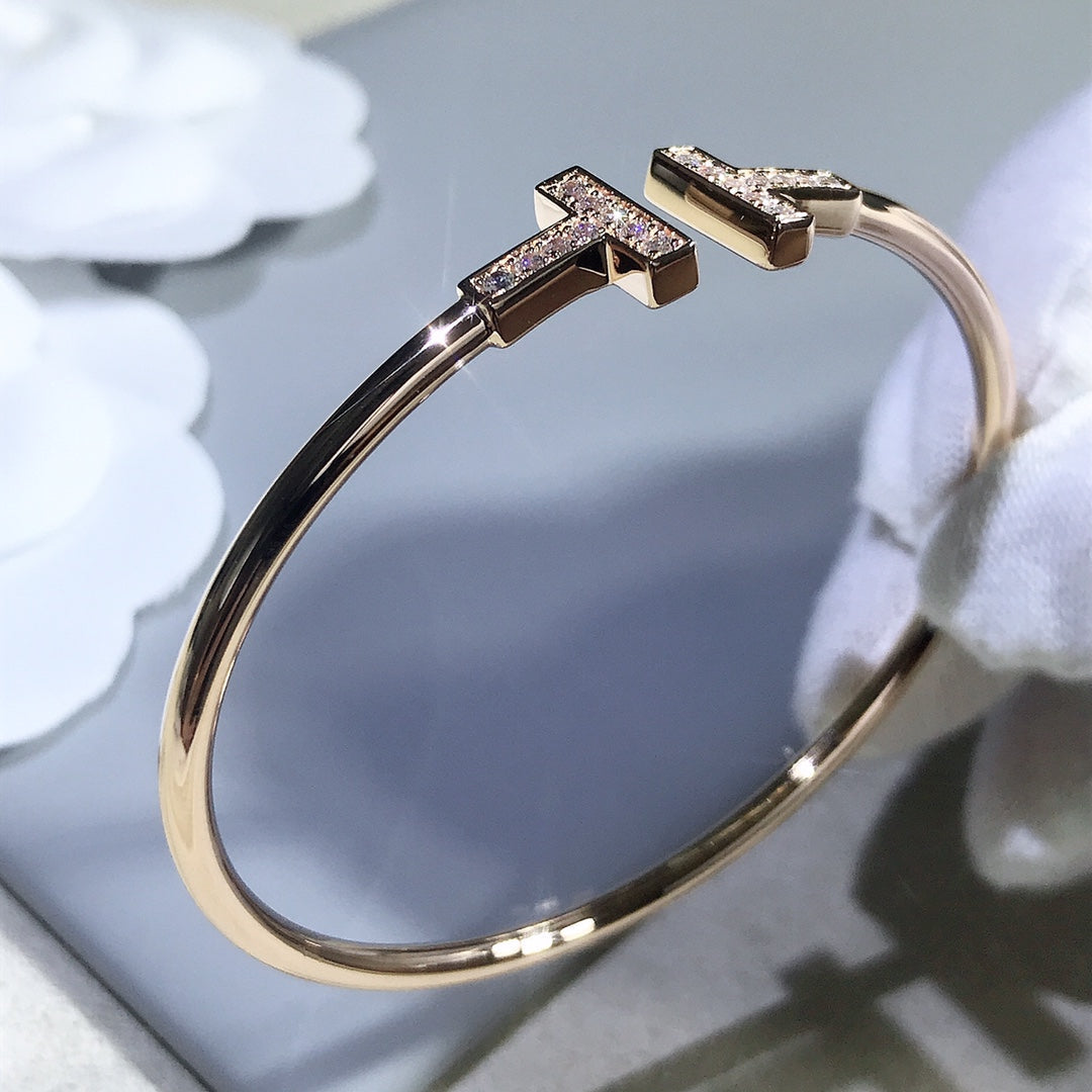 [Clover Jewelry]T BRACELET PINK GOLD 1.8MM DIAMOND
