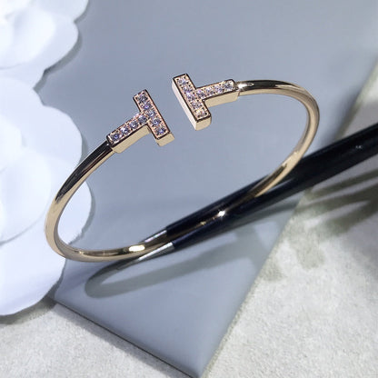 [Clover Jewelry]T BRACELET PINK GOLD 1.8MM DIAMOND