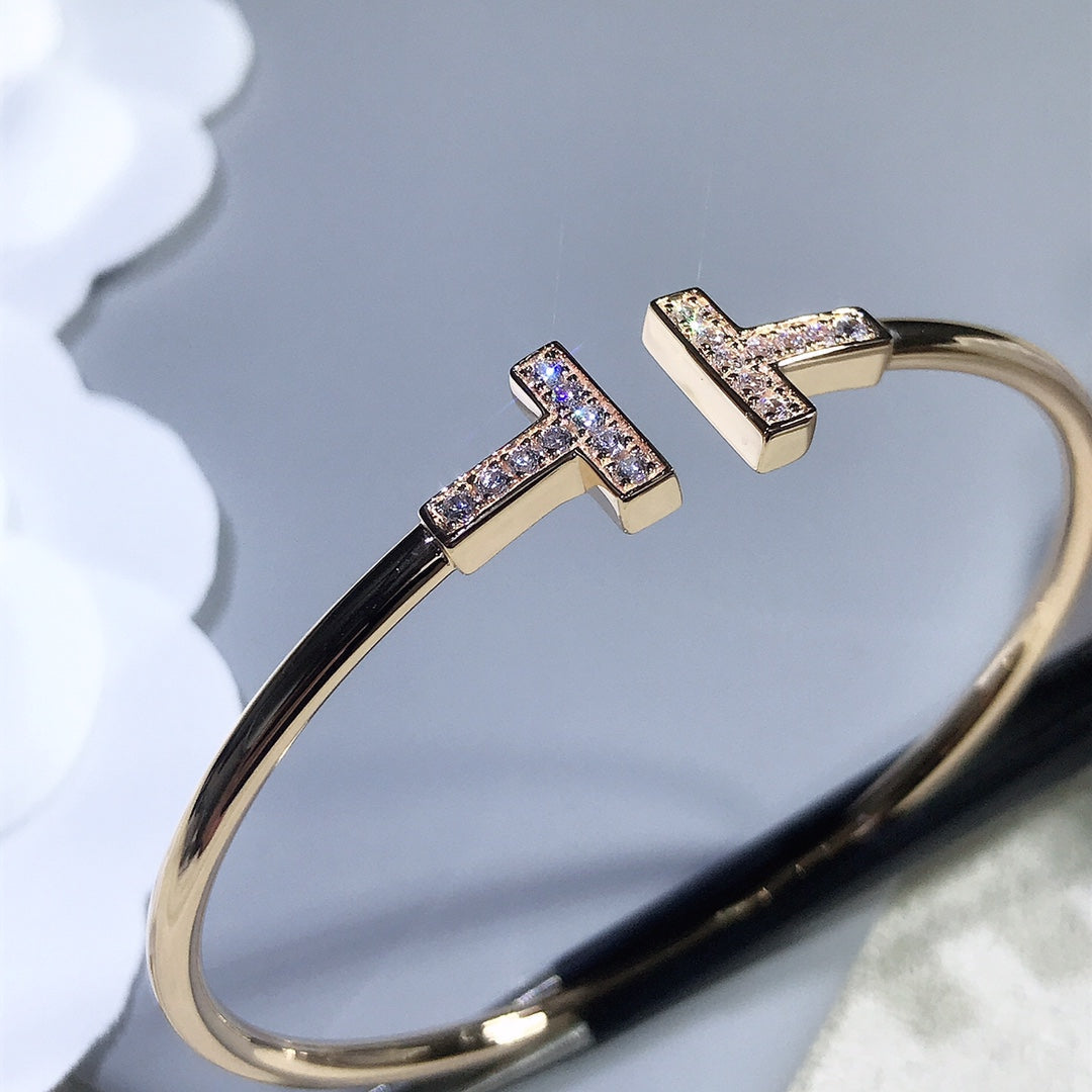 [Clover Jewelry]T BRACELET PINK GOLD 1.8MM DIAMOND