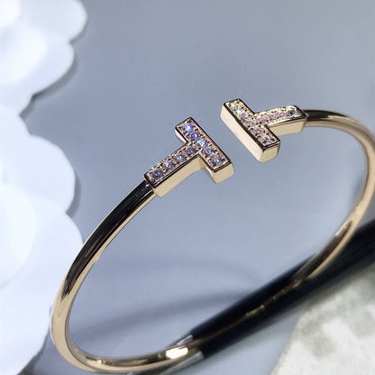 [Clover Jewelry]T BRACELET PINK GOLD 1.8MM DIAMOND
