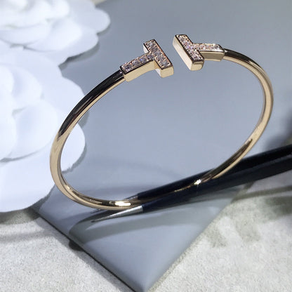 [Clover Jewelry]T BRACELET PINK GOLD 1.8MM DIAMOND