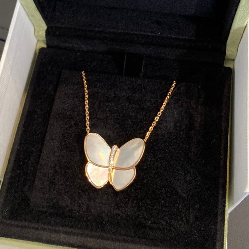 [⭐Clover Jewelry]BUTTERFLY GOLD MOP DIAMOND NECKLACE