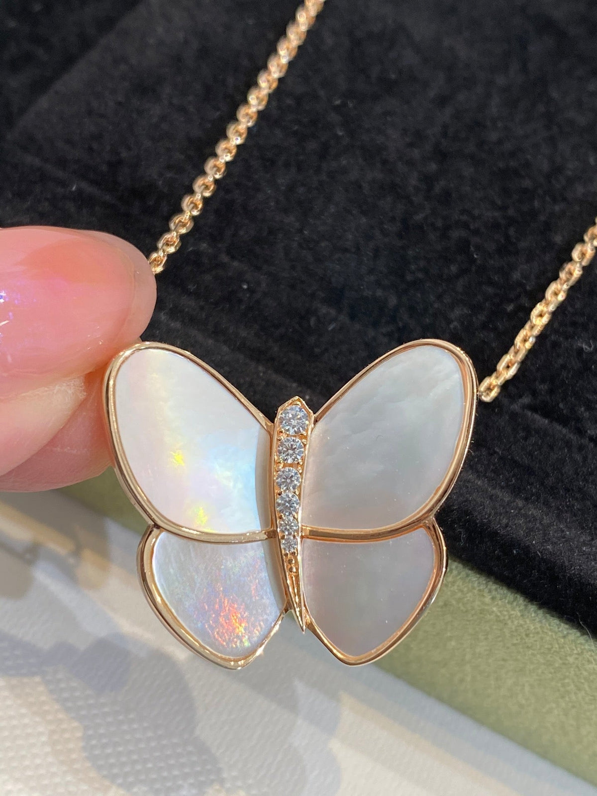 [⭐Clover Jewelry]BUTTERFLY GOLD MOP DIAMOND NECKLACE