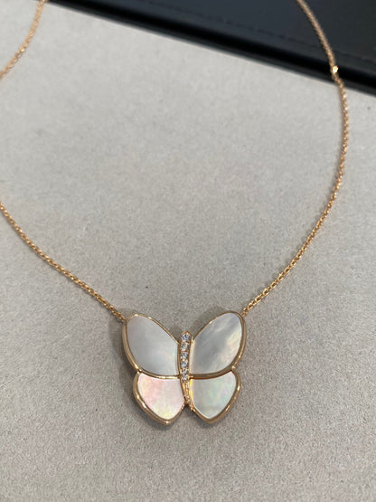 [⭐Clover Jewelry]BUTTERFLY GOLD MOP DIAMOND NECKLACE