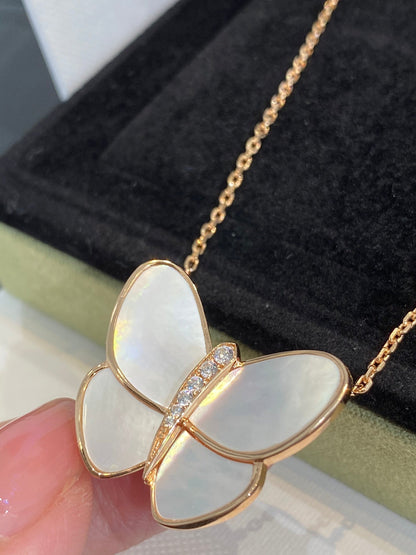 [⭐Clover Jewelry]BUTTERFLY GOLD MOP DIAMOND NECKLACE