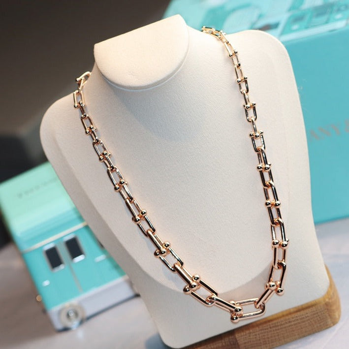 [Clover Jewelry]HARDWEAR LINK GOLD NECKLACE