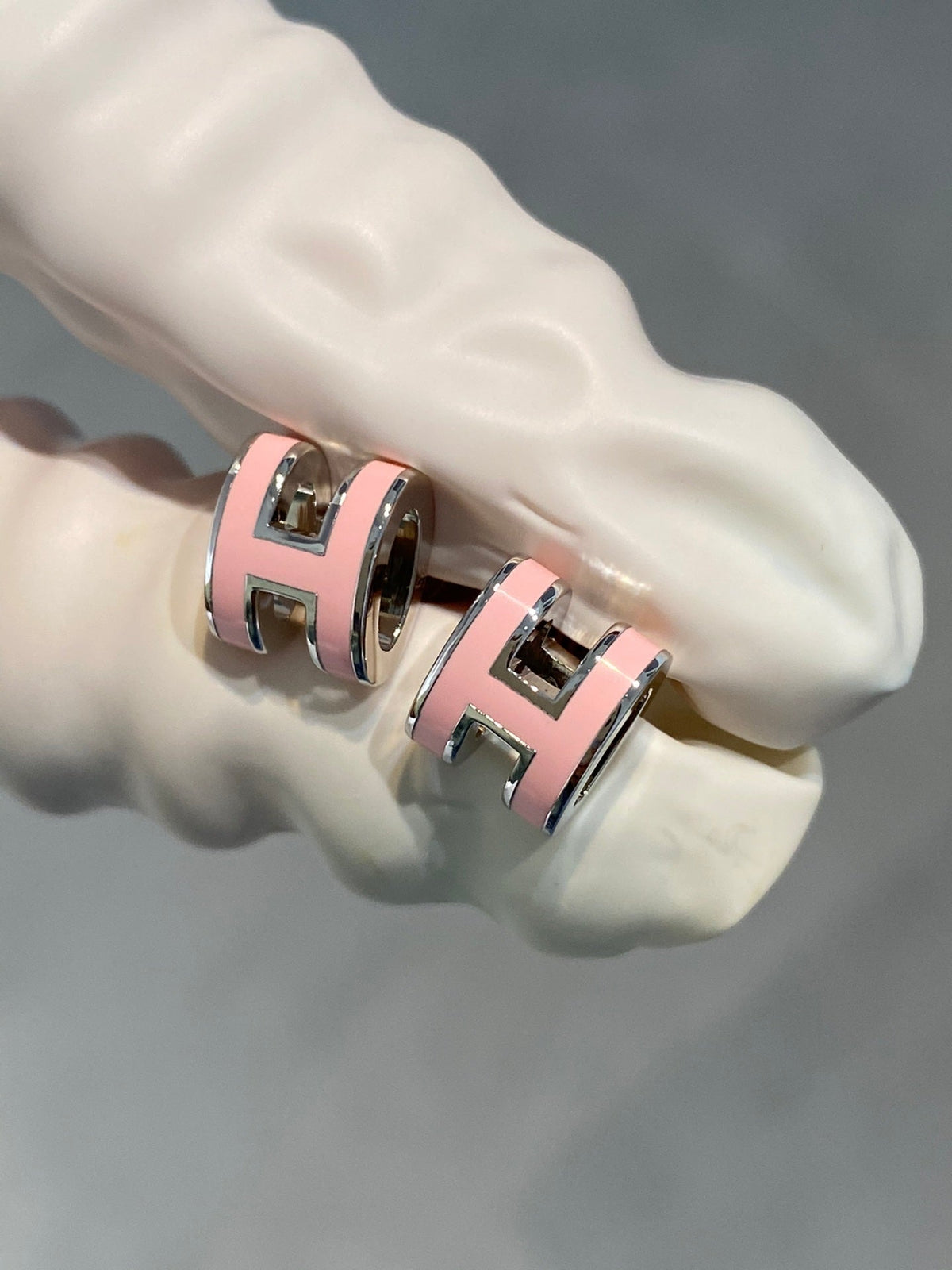 [⭐Clover Jewelry]MINI POP H SILVER EARRINGS PINK