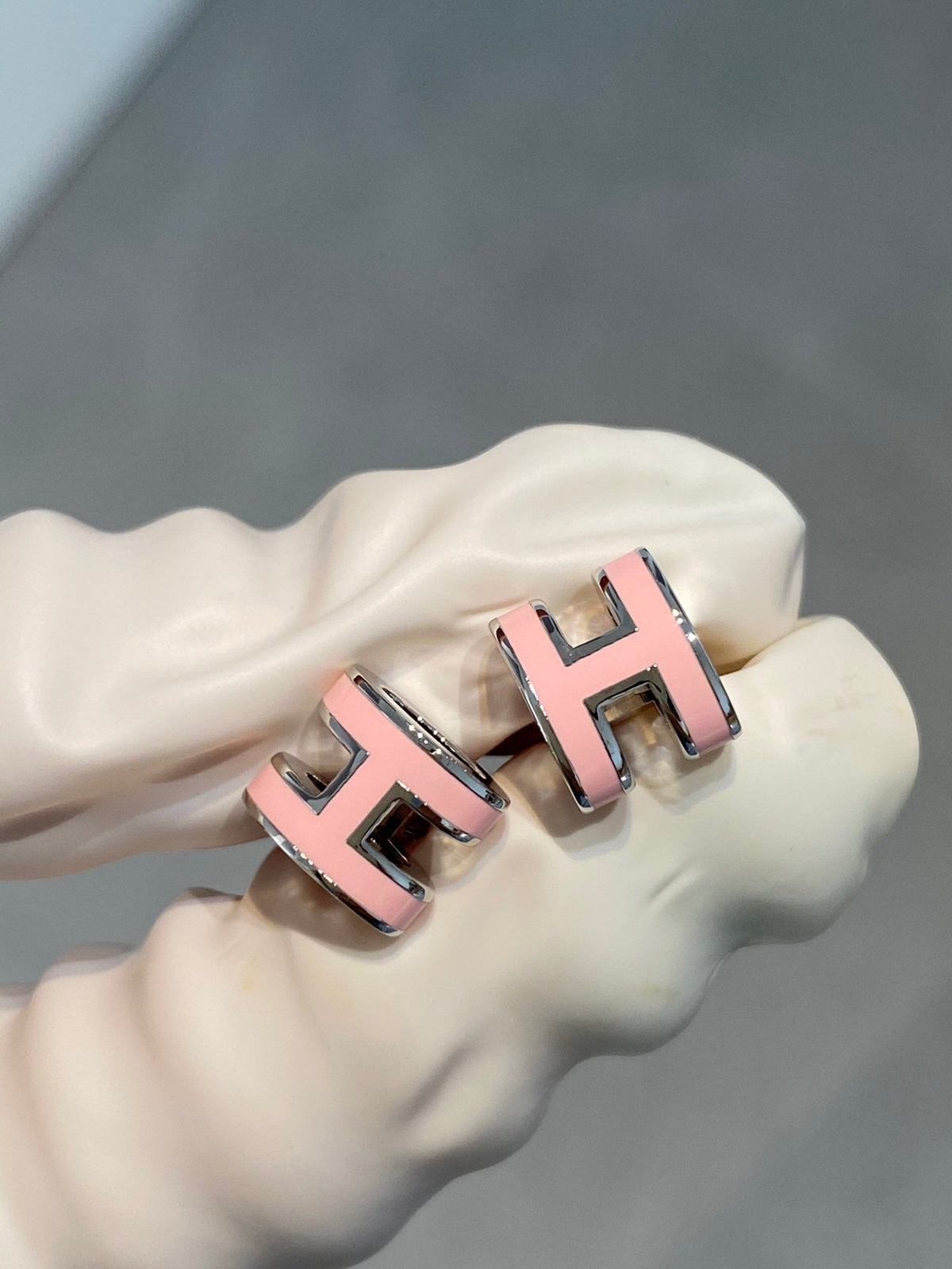 [⭐Clover Jewelry]MINI POP H SILVER EARRINGS PINK