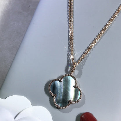 [⭐Clover Jewelry]CLOVER 25MM GOLD DARK MOP BIG CLOVER NECKLACE
