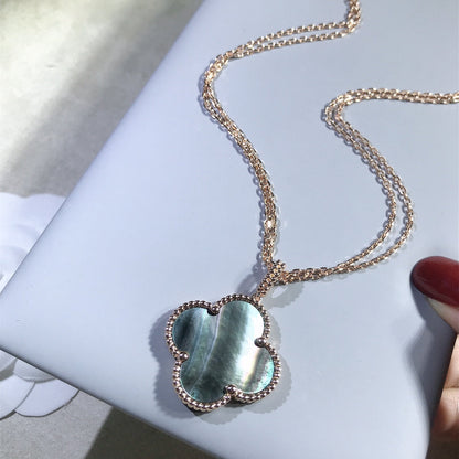[⭐Clover Jewelry]CLOVER 25MM GOLD DARK MOP BIG CLOVER NECKLACE