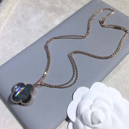 [⭐Clover Jewelry]CLOVER 25MM GOLD DARK MOP BIG CLOVER NECKLACE