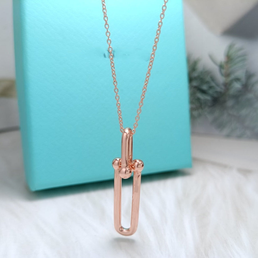 [Clover Jewelry]HARDWEAR DROP DOUBLE LINK PEDANT NECKLACE