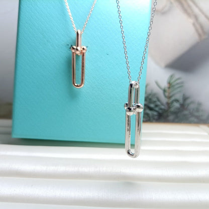 [Clover Jewelry]HARDWEAR DROP DOUBLE LINK PEDANT NECKLACE