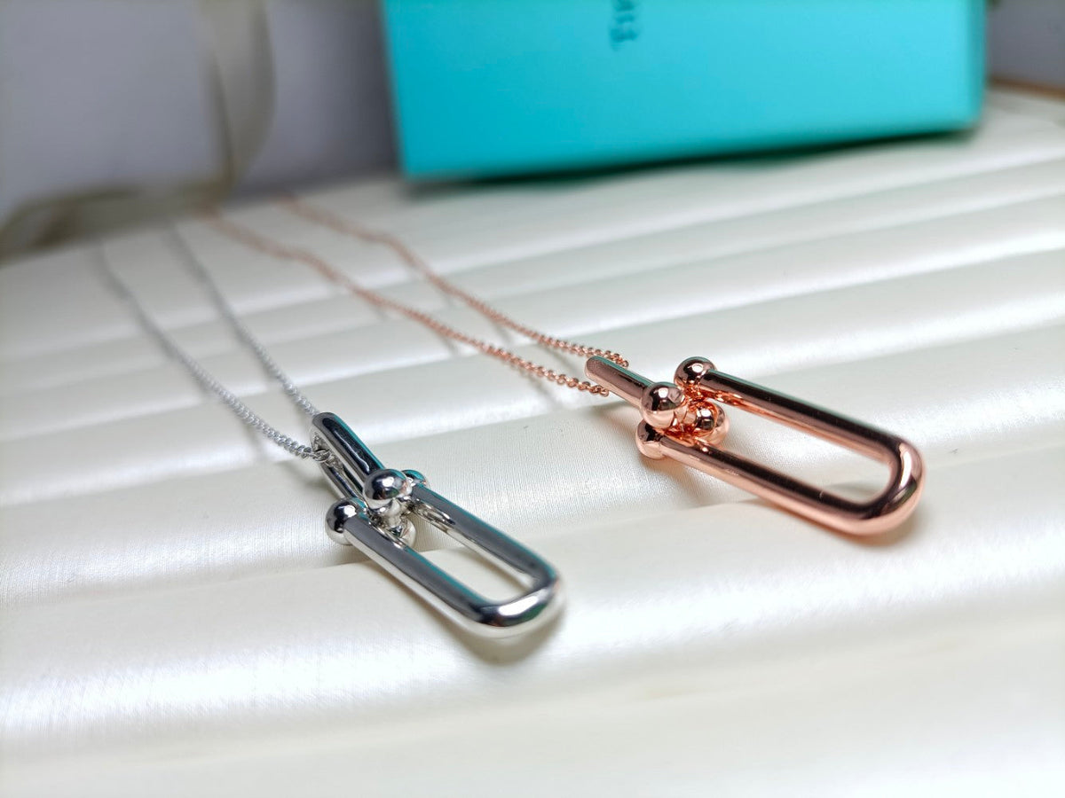 [Clover Jewelry]HARDWEAR DROP DOUBLE LINK PEDANT NECKLACE