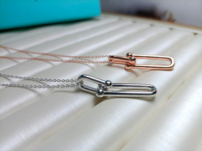 [Clover Jewelry]HARDWEAR DROP DOUBLE LINK PEDANT NECKLACE