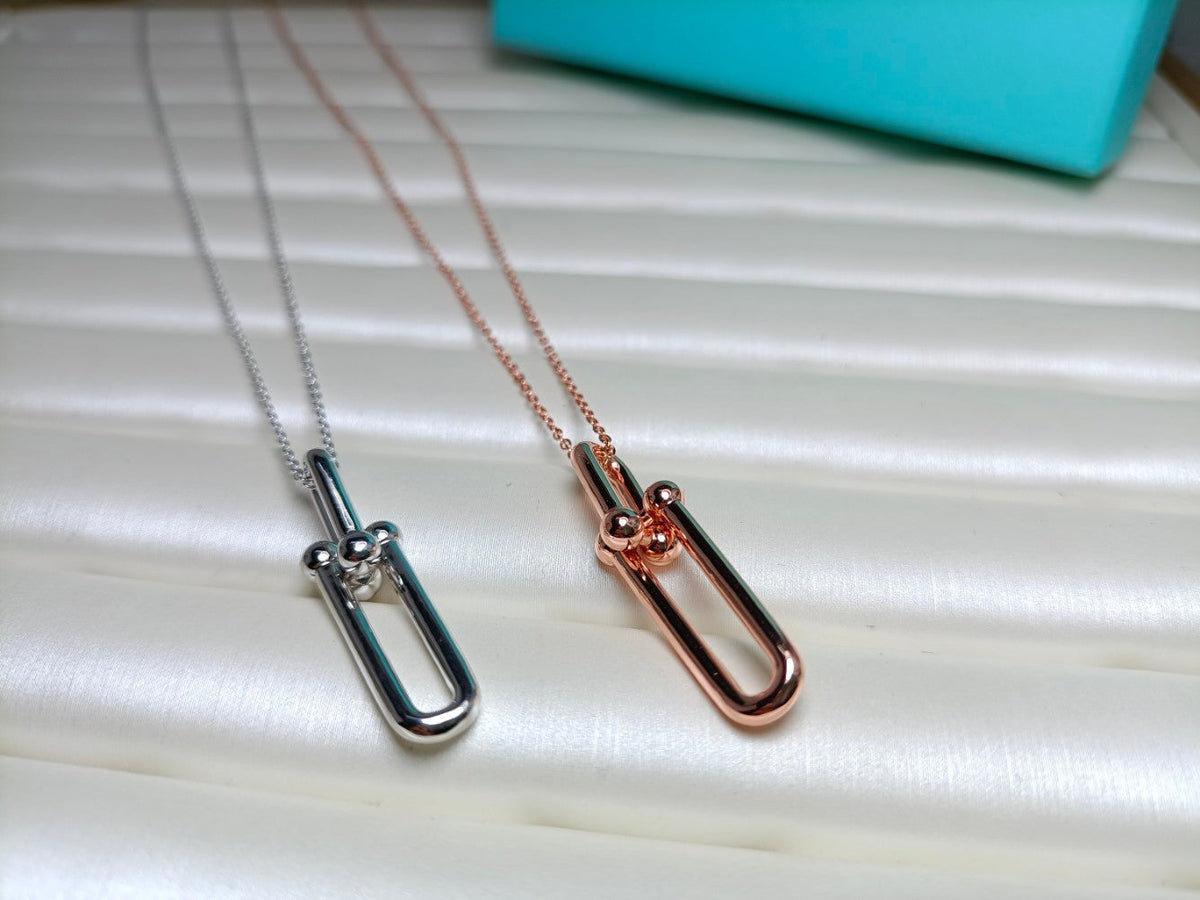 [Clover Jewelry]HARDWEAR DROP DOUBLE LINK PEDANT NECKLACE