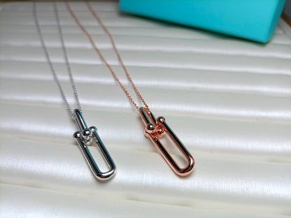 [Clover Jewelry]HARDWEAR DROP DOUBLE LINK PEDANT NECKLACE