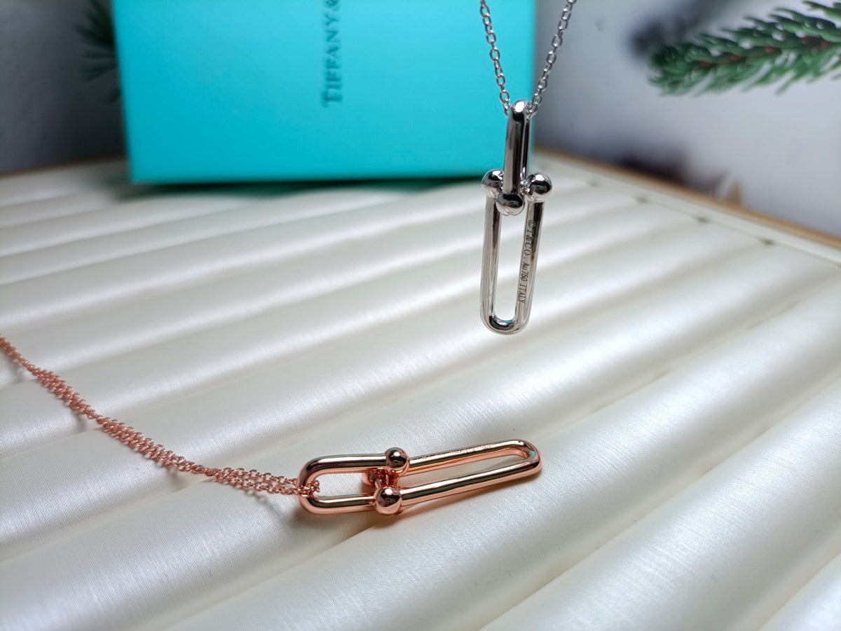 [Clover Jewelry]HARDWEAR DROP DOUBLE LINK PEDANT NECKLACE