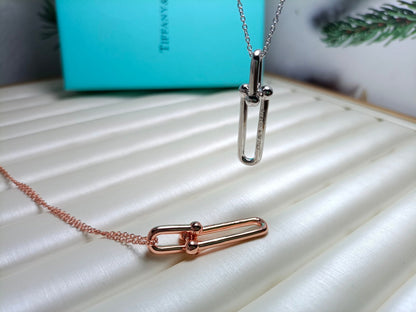 [Clover Jewelry]HARDWEAR DROP DOUBLE LINK PEDANT NECKLACE