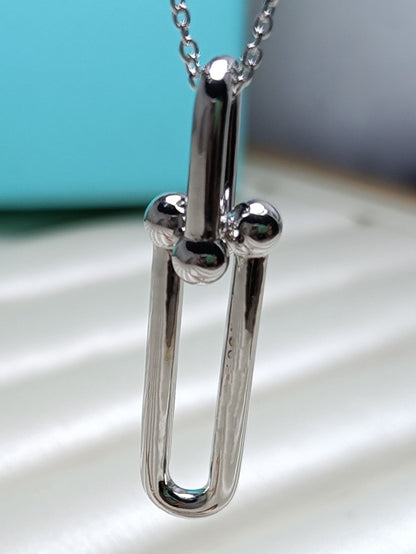 [Clover Jewelry]HARDWEAR DROP DOUBLE LINK PEDANT NECKLACE