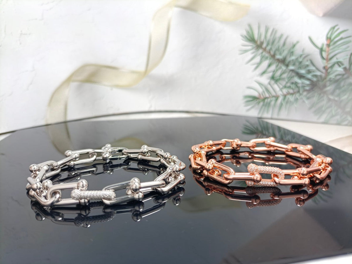 [Clover Jewelry]HARDWEAR BRACELET PINK GOLD AND SILVER DIAMOND