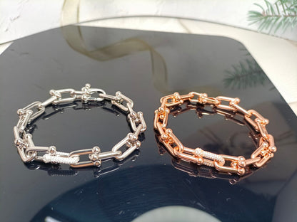 [Clover Jewelry]HARDWEAR BRACELET PINK GOLD AND SILVER DIAMOND