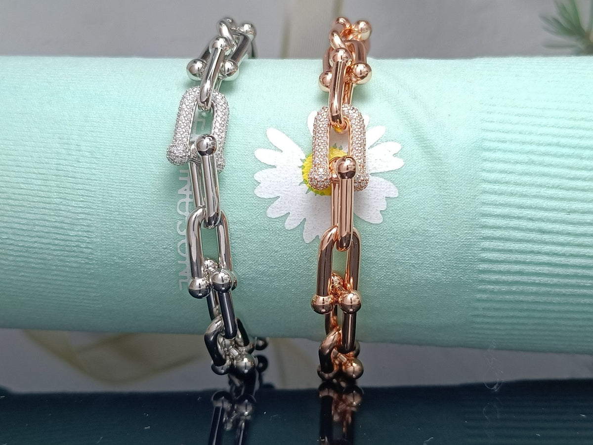 [Clover Jewelry]HARDWEAR BRACELET PINK GOLD AND SILVER DIAMOND