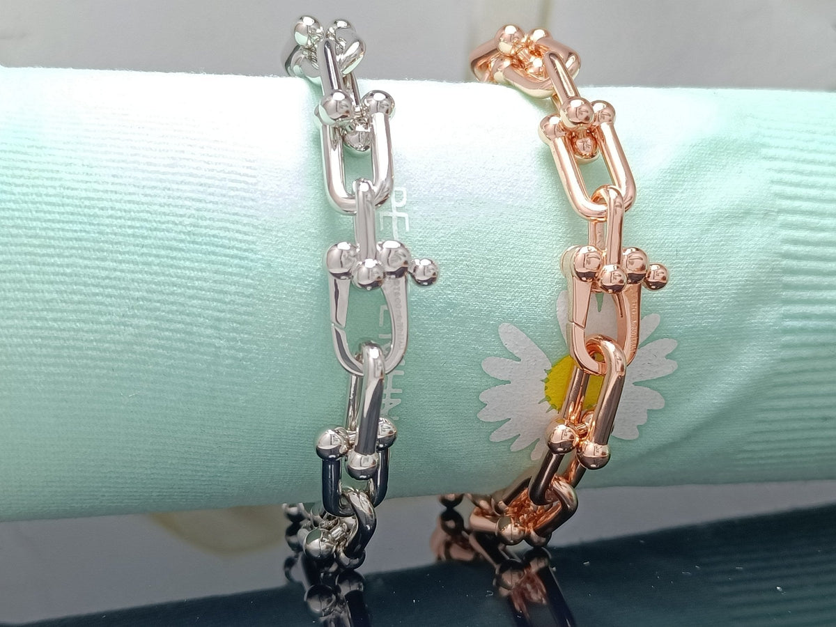 [Clover Jewelry]HARDWEAR BRACELET PINK GOLD AND SILVER DIAMOND