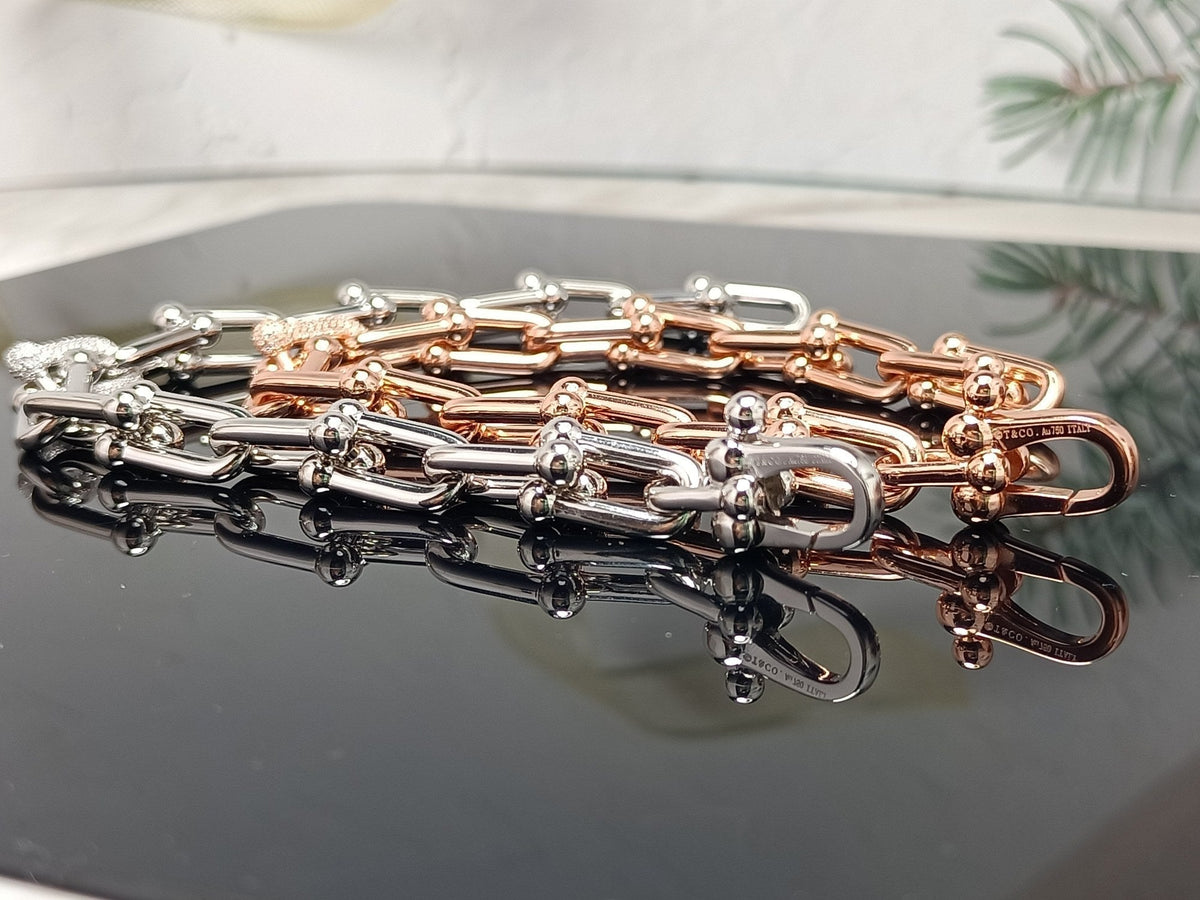 [Clover Jewelry]HARDWEAR BRACELET PINK GOLD AND SILVER DIAMOND