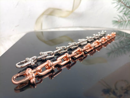 [Clover Jewelry]HARDWEAR BRACELET PINK GOLD AND SILVER DIAMOND