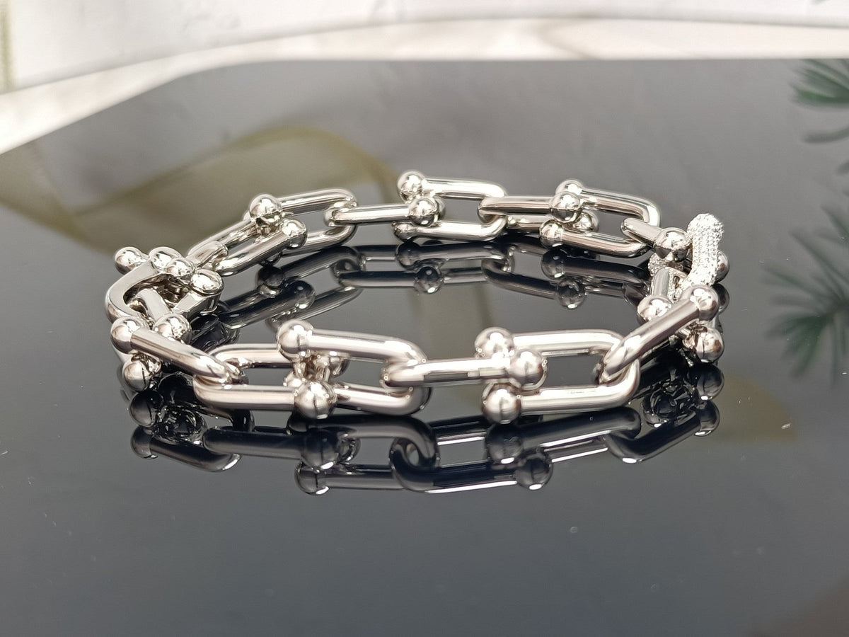 [Clover Jewelry]HARDWEAR BRACELET PINK GOLD AND SILVER DIAMOND