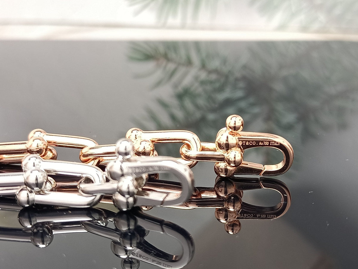 [Clover Jewelry]HARDWEAR BRACELET PINK GOLD AND SILVER DIAMOND