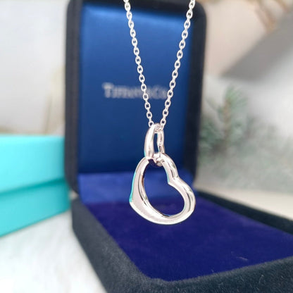 [Clover Jewelry]DOUBLE HEART SILVER NECKLACE
