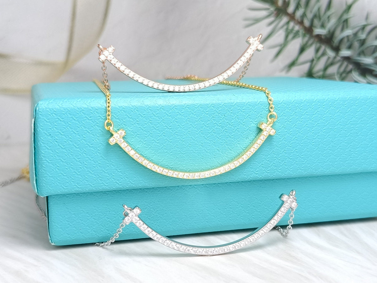 [Clover Jewelry]BIG SMILE PEDANT DIAMOND NECKLACE