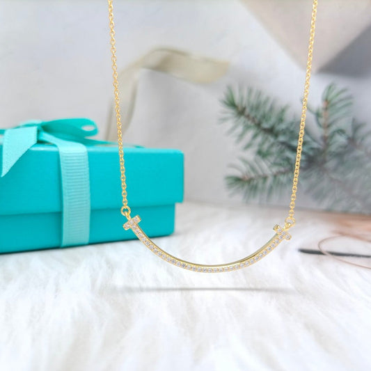 [Clover Jewelry]BIG SMILE PEDANT DIAMOND NECKLACE