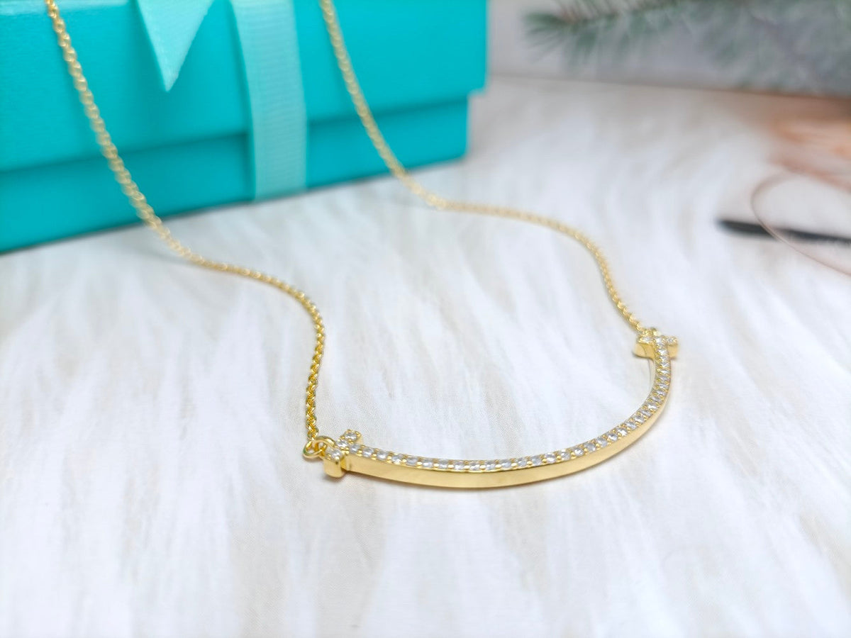 [Clover Jewelry]BIG SMILE PEDANT DIAMOND NECKLACE