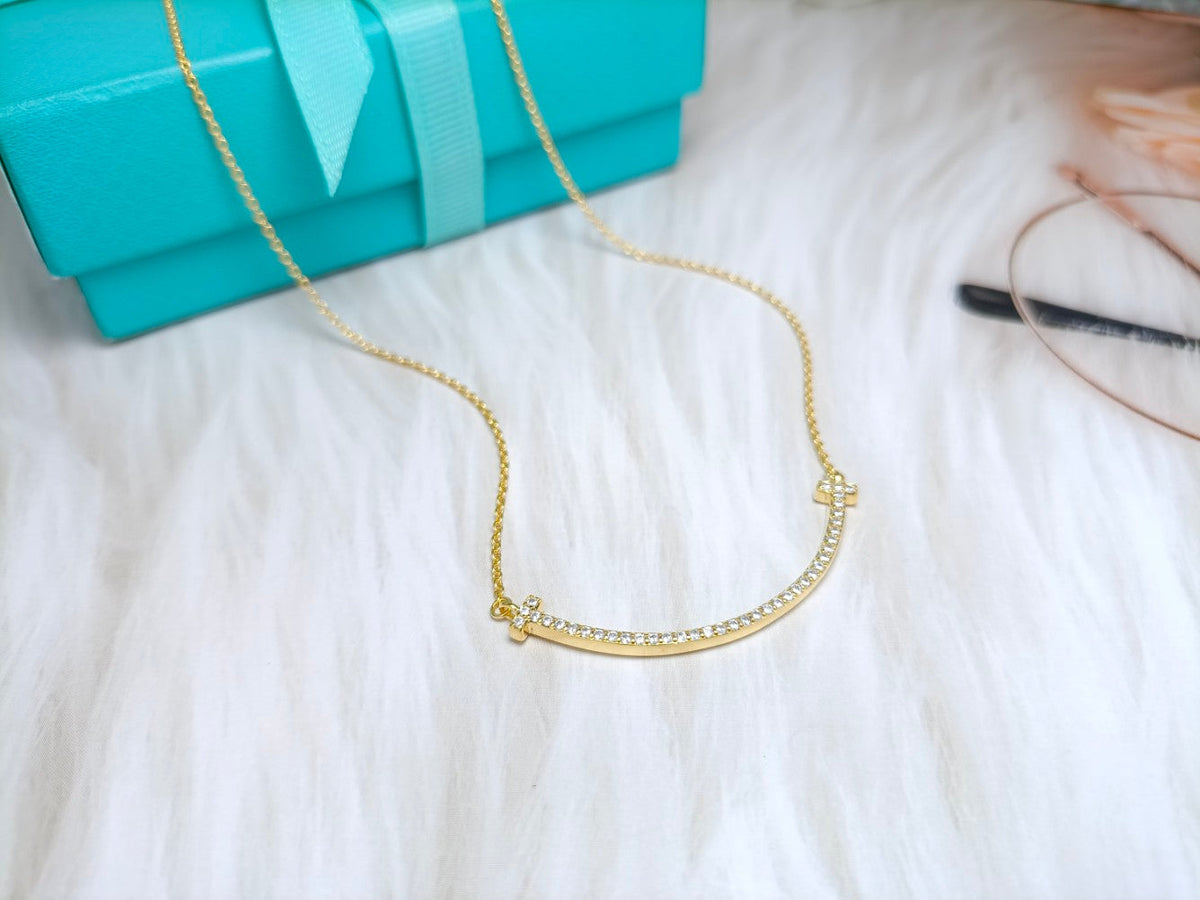 [Clover Jewelry]BIG SMILE PEDANT DIAMOND NECKLACE