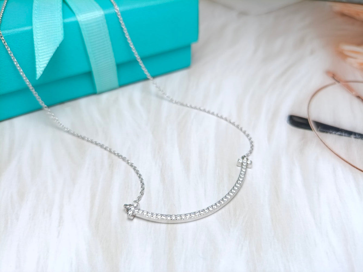 [Clover Jewelry]BIG SMILE PEDANT DIAMOND NECKLACE
