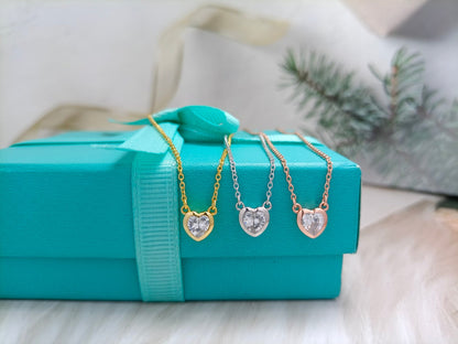 [Clover Jewelry]HEART BIG DIAMOND NECKLACE
