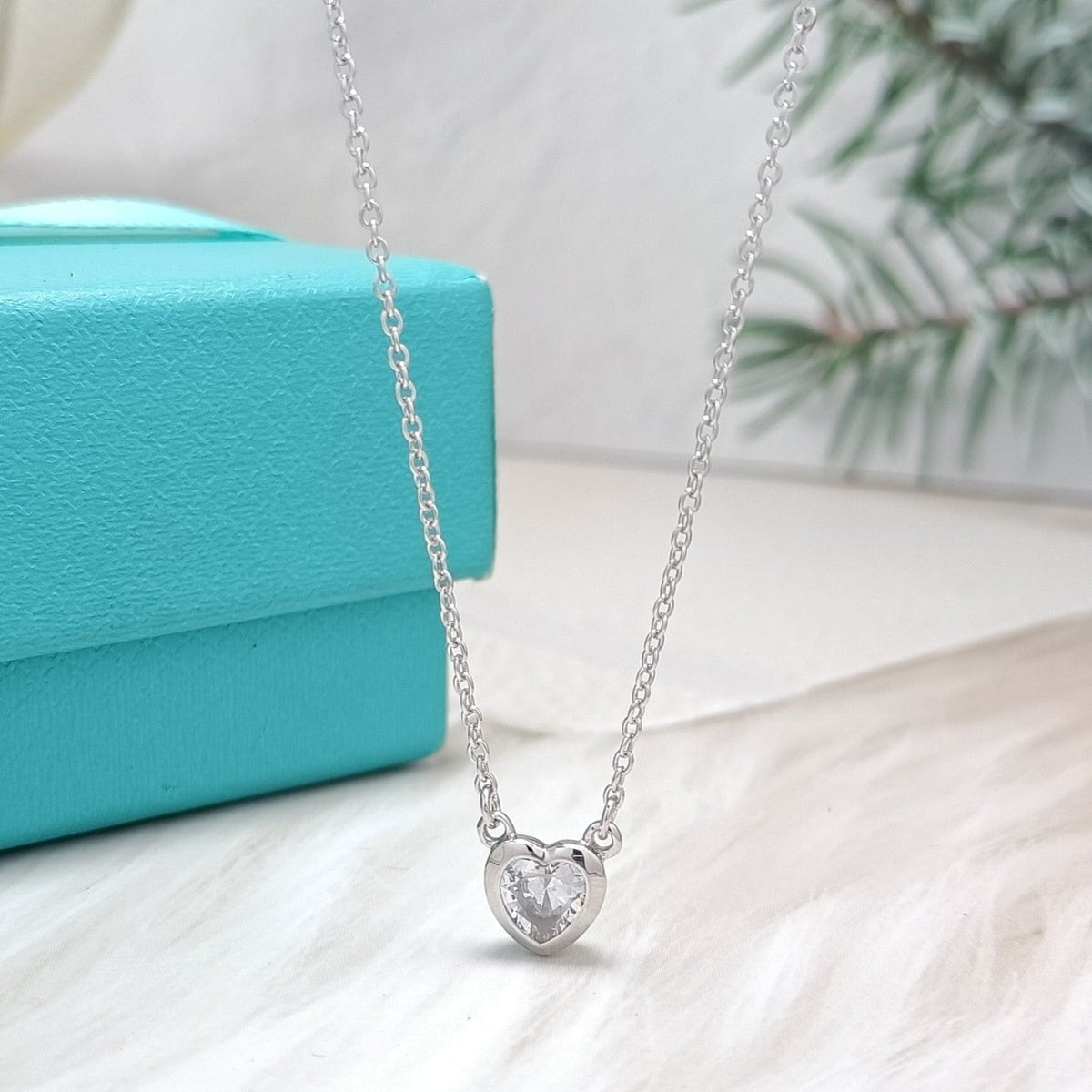 [Clover Jewelry]HEART BIG DIAMOND NECKLACE