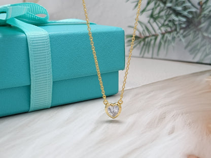 [Clover Jewelry]HEART BIG DIAMOND NECKLACE
