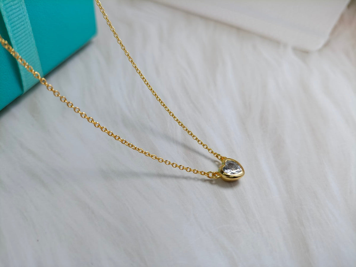[Clover Jewelry]HEART BIG DIAMOND NECKLACE