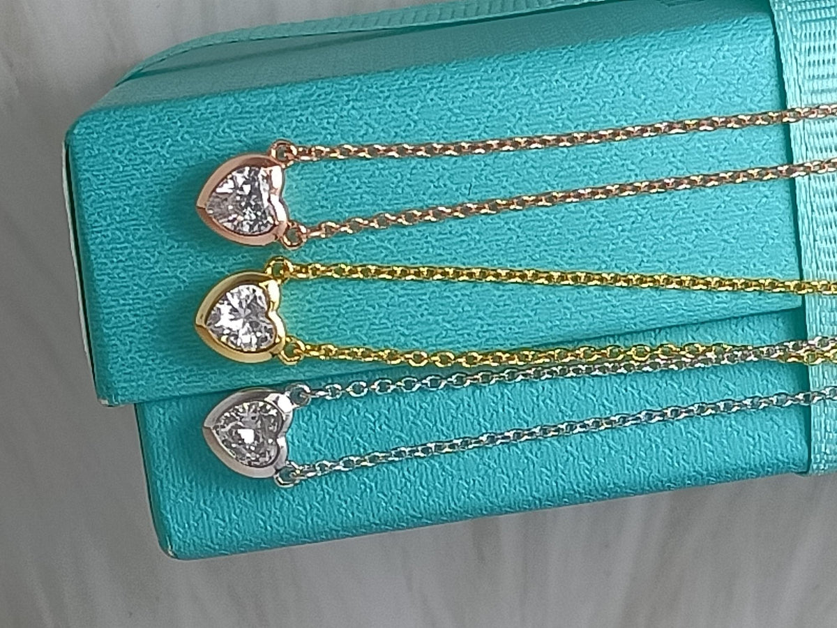 [Clover Jewelry]HEART BIG DIAMOND NECKLACE