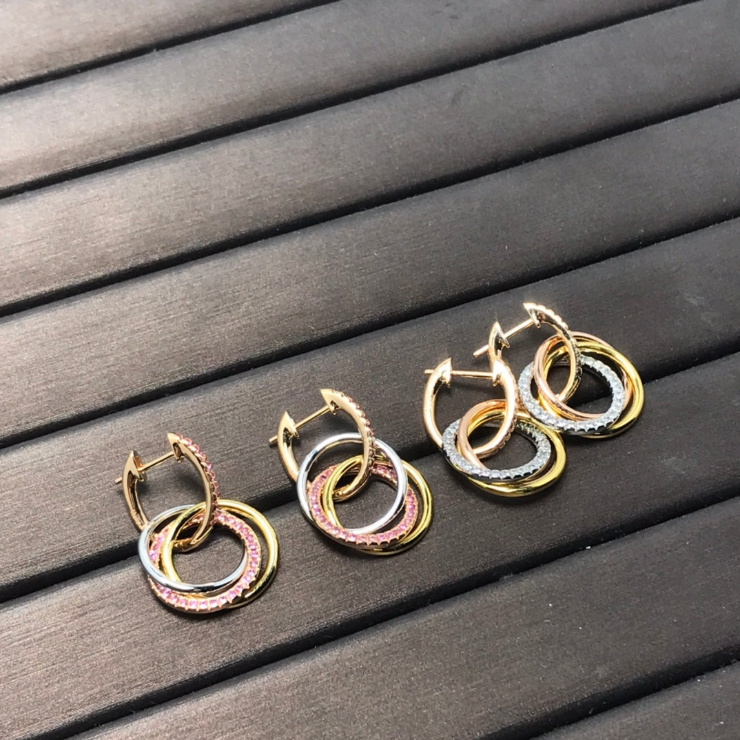 [Clover Jewelry]TRINITY EARRINGS GOLD DIAMOND
